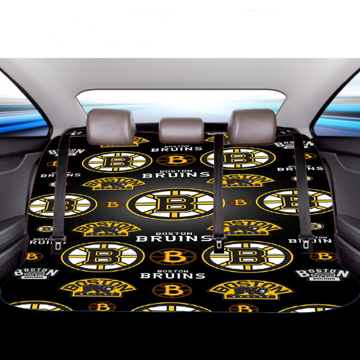 Boston Bruins Logo Pattern Black Car Back Rear Seat Covers