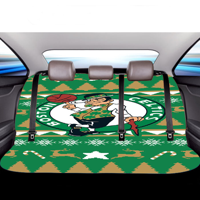 Boston Celtics Christmas Sweater Car Back Rear Seat Covers