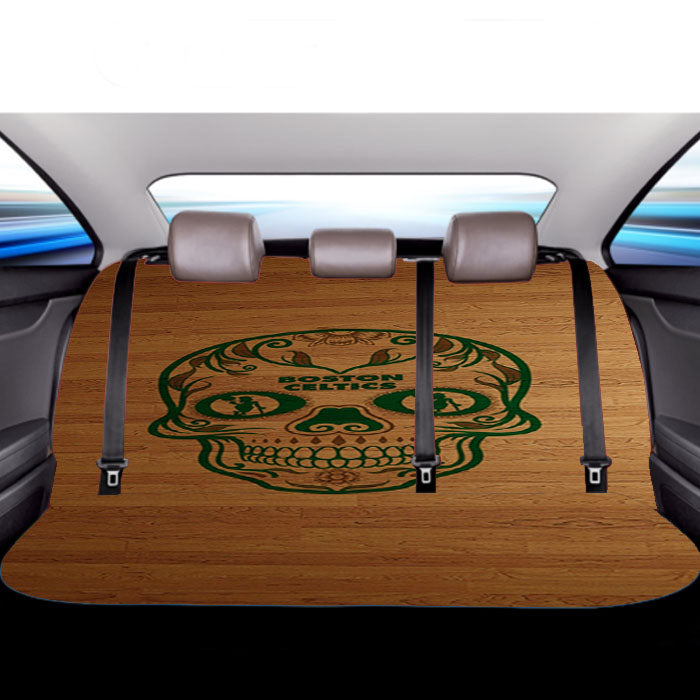 Boston Celtics Sugar Skull Wooden Wallpapers Car Back Rear Seat Covers