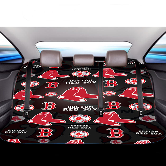Boston Red Sox Logo Pattern Black Car Back Rear Seat Covers
