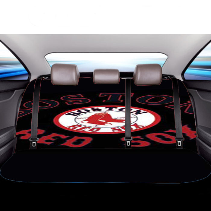 Boston Red Sox Logos On Blk Car Back Rear Seat Covers