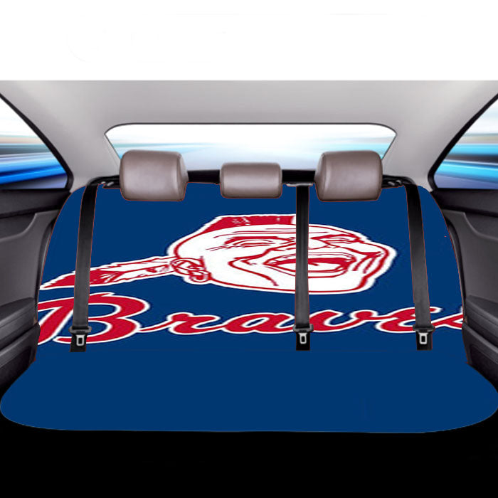 Braves Baseball Logo Blue Car Back Rear Seat Covers