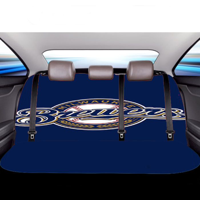 Brewers Baseball Logo Blue Car Back Rear Seat Covers