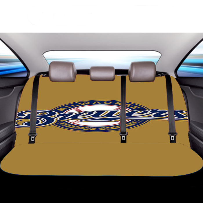 Brewers Baseball Logo Gold Car Back Rear Seat Covers