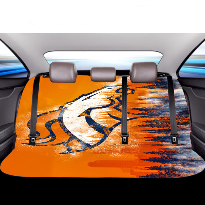 Broncos Denver Christm Car Back Rear Seat Covers