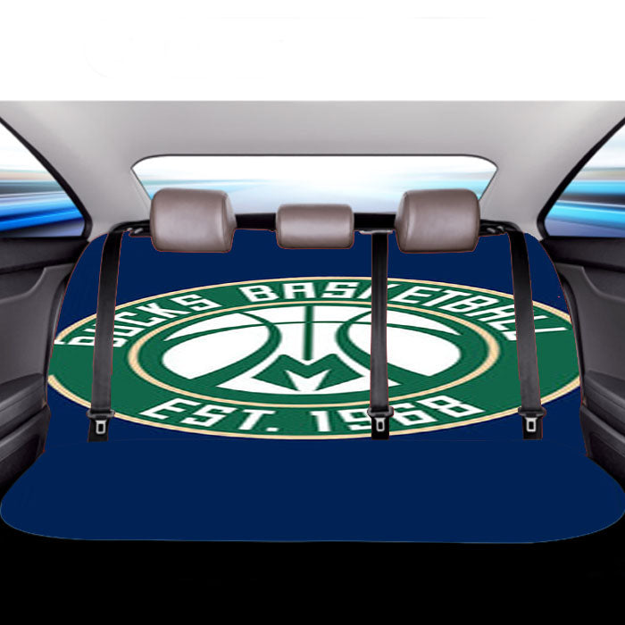 Bucks Basketball Logo Blue Car Back Rear Seat Covers