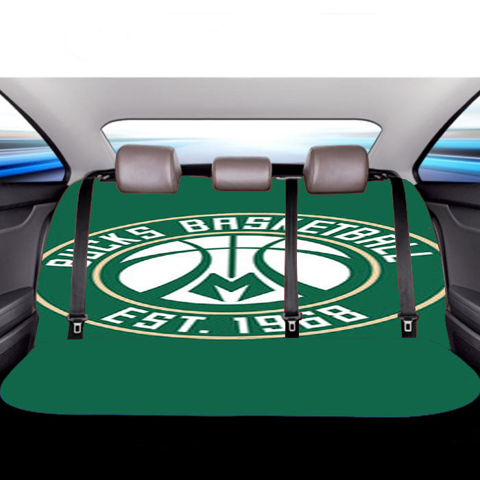Bucks Basketball Logo Green Car Back Rear Seat Covers