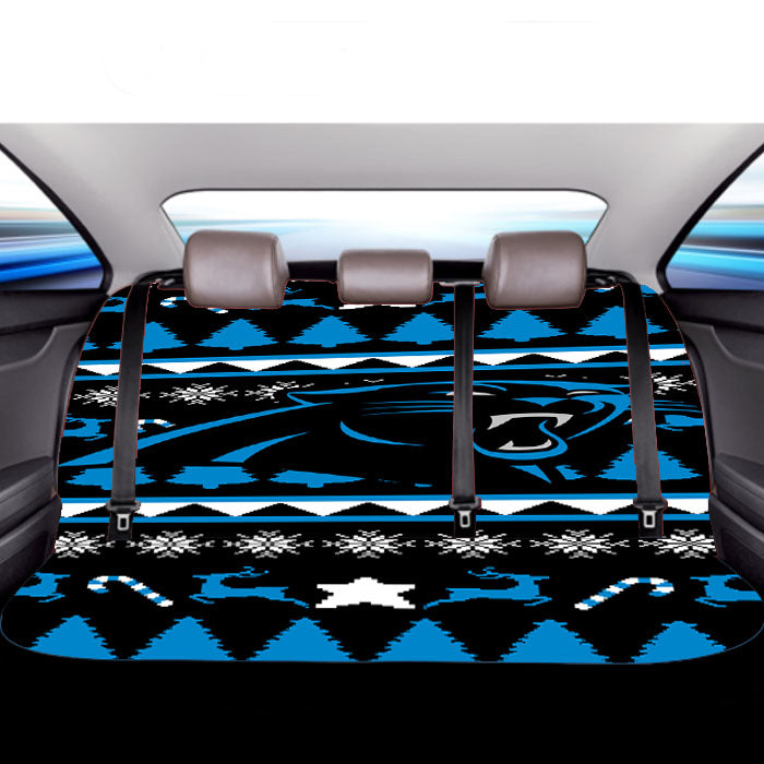 Carolina Panthers Christmas Sweater Car Back Rear Seat Covers