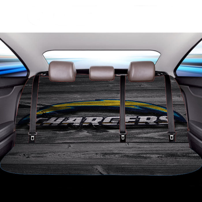 Chargers Los Angeles Logo Dark Wood Wallpaper Car Back Rear Seat Covers