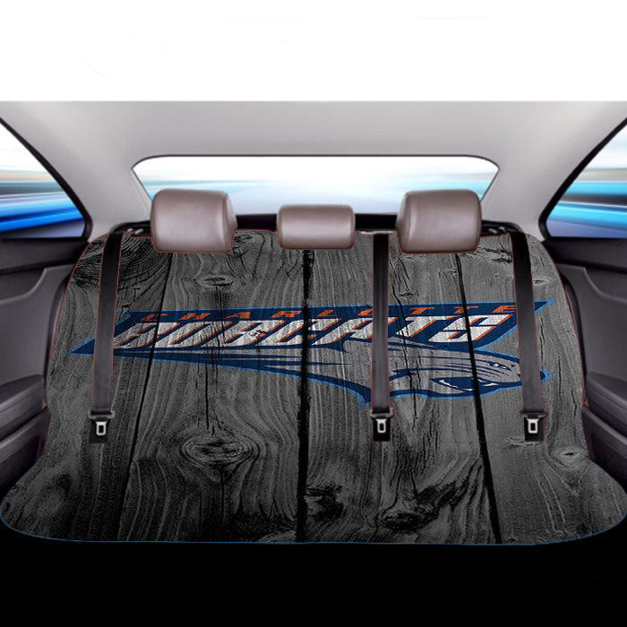 Charlotte Bobcats Hornets Nba Logo Dark Wood Wallpaper Car Back Rear Seat Covers
