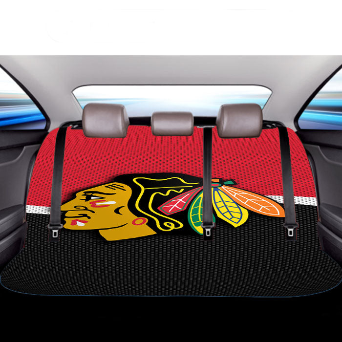 Chicago Blackhawks Logo Fiber Car Back Rear Seat Covers