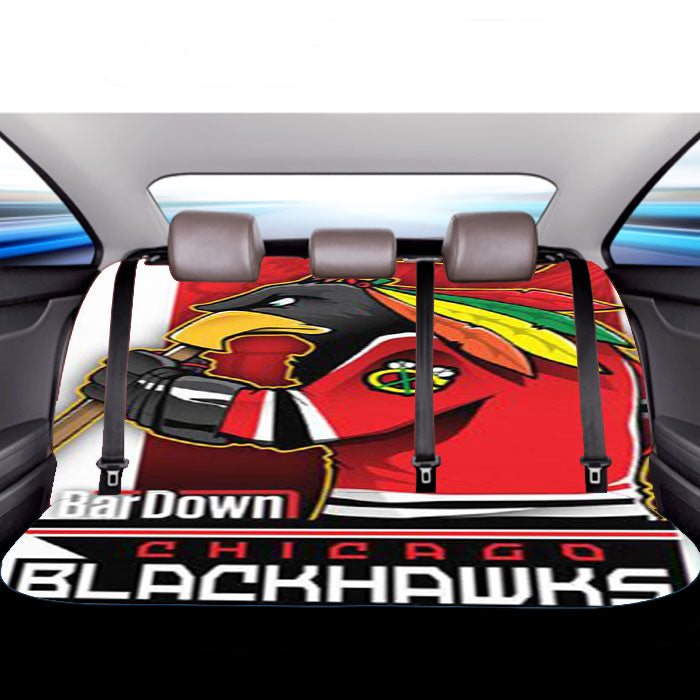 Chicago Blackhawks Mascot Car Back Rear Seat Covers