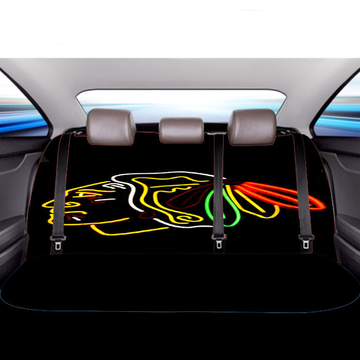 Chicago Blackhawks Neon Car Back Rear Seat Covers