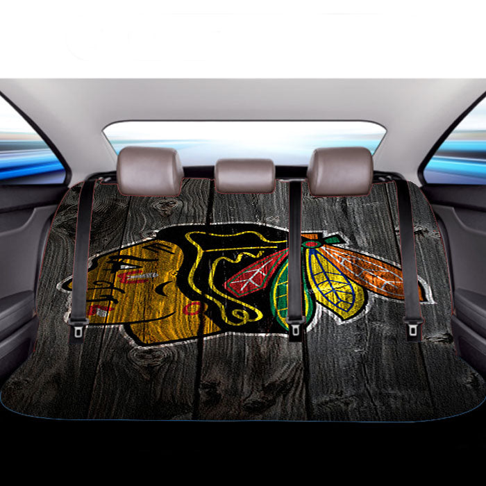 Chicago Blackhawks Wooden Car Back Rear Seat Covers