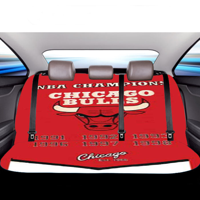 Chicago Bulls Championship Banner Car Back Rear Seat Covers