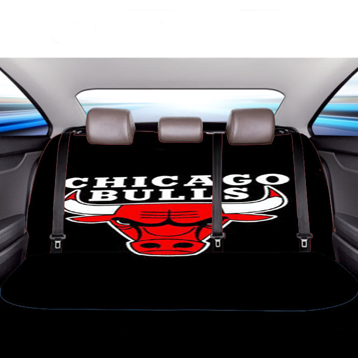 Chicago Bulls Logo Black Car Back Rear Seat Covers