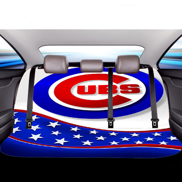 Chicago Cubs American Flag Car Back Rear Seat Covers