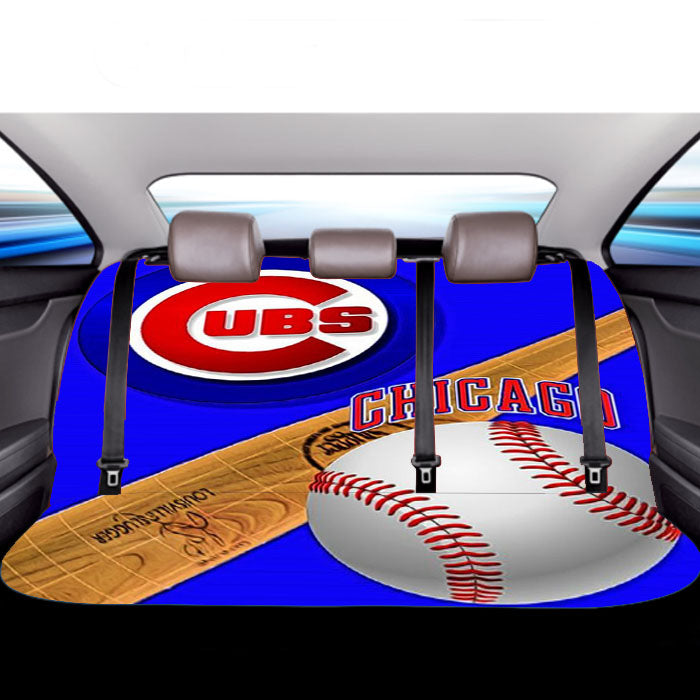 Chicago Cubs Baseball Log Car Back Rear Seat Covers