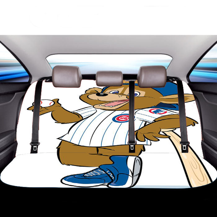 Chicago Cubs Bear Mascot Car Back Rear Seat Covers