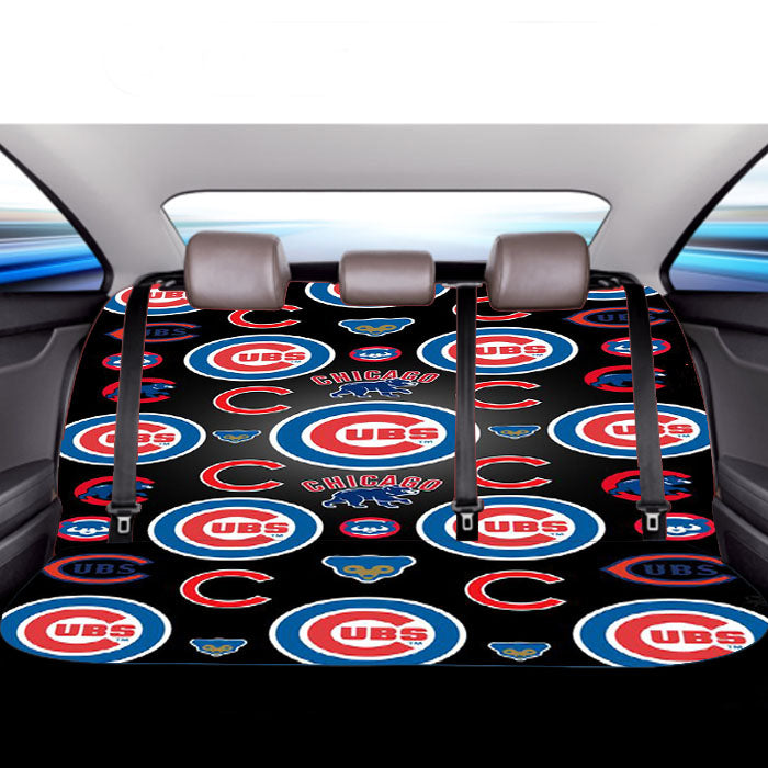 Chicago Cubs Bear Pattern Car Back Rear Seat Covers