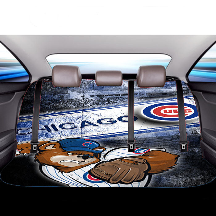 Chicago Cubs Bears Grunge Car Back Rear Seat Covers