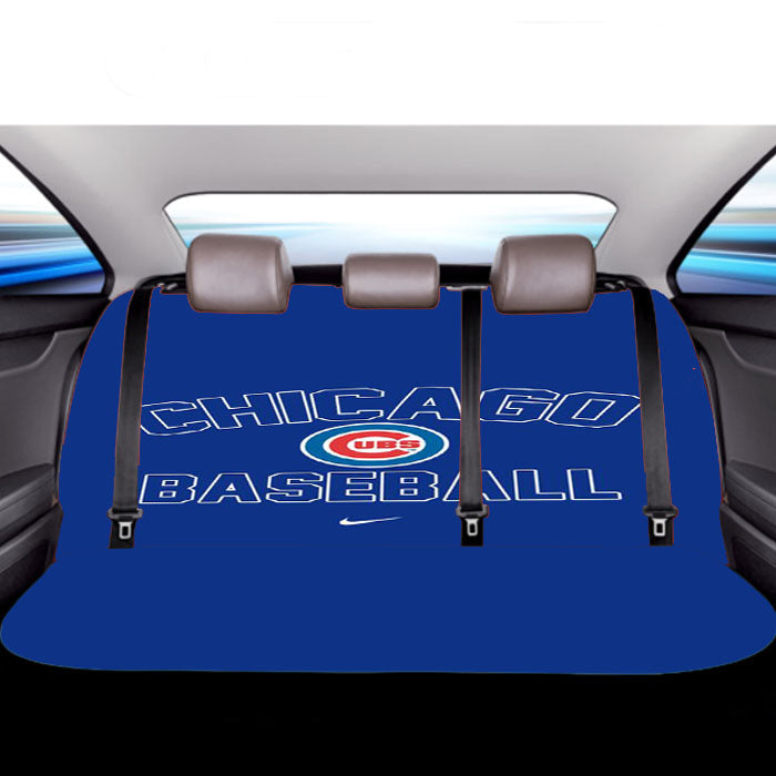 Chicago Cubs Blue Sport Car Back Rear Seat Covers
