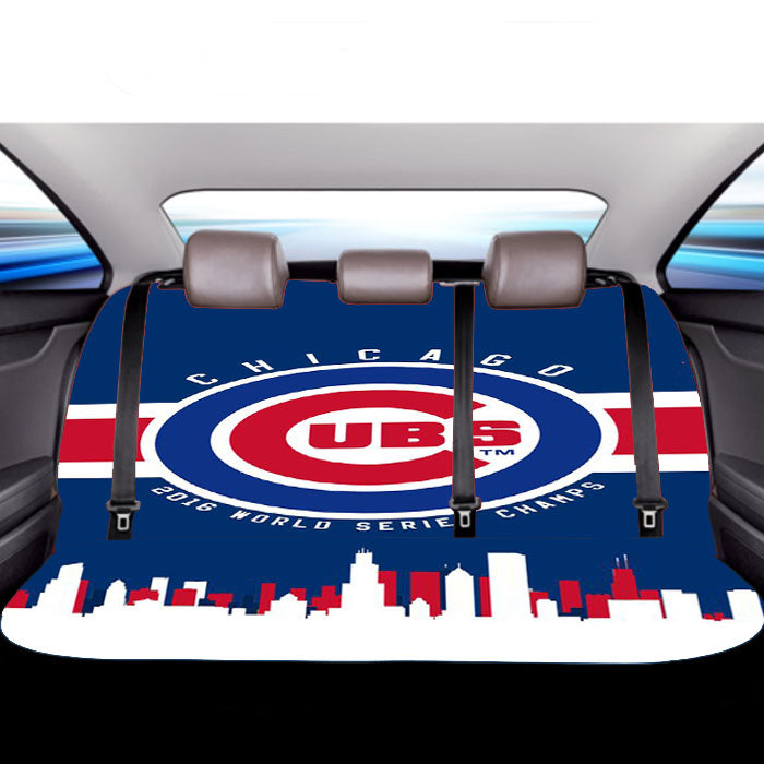 Chicago Cubs City Pattern Car Back Rear Seat Covers