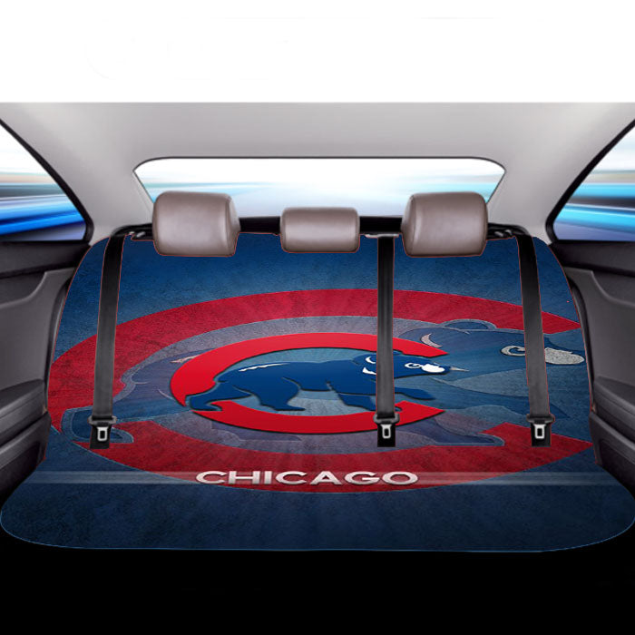 Chicago Cubs Crack Pattern Car Back Rear Seat Covers