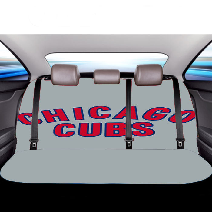 Chicago Cubs In Red Text Car Back Rear Seat Covers