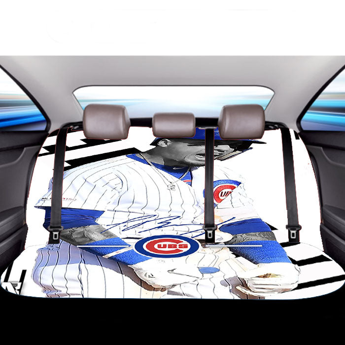 Chicago Cubs Javier Baez White Wallpapers Car Back Rear Seat Covers