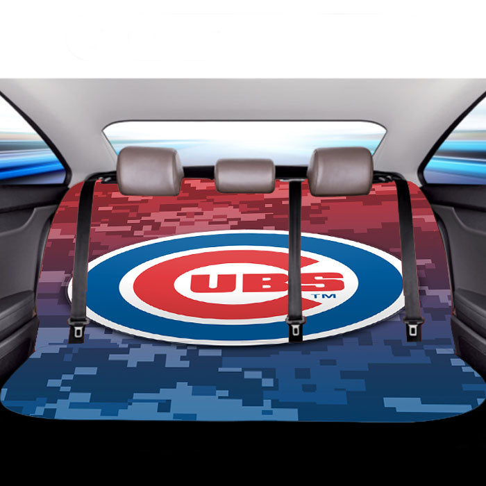 Chicago Cubs Logo Camo Car Back Rear Seat Covers