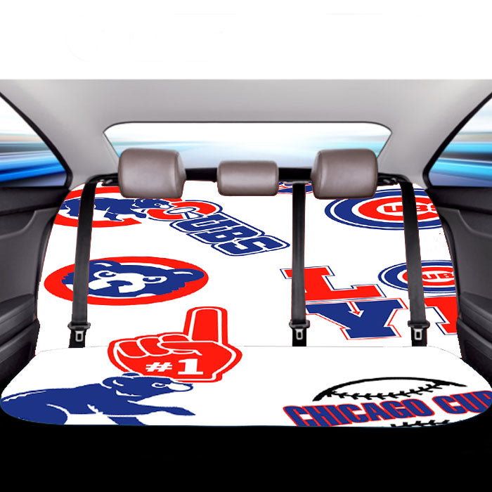 Chicago Cubs Logo Collage Car Back Rear Seat Covers