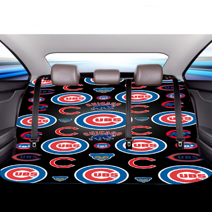 Chicago Cubs Logo Pattern Car Back Rear Seat Covers