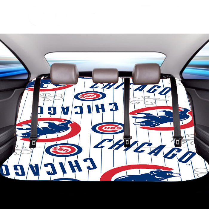 Chicago Cubs Logo Stripe Car Back Rear Seat Covers