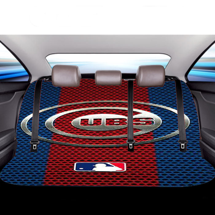 Chicago Cubs Metal Logo Car Back Rear Seat Covers