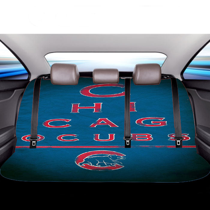 Chicago Cubs Mlb Blue Wallpaper Minimalist Car Back Rear Seat Covers