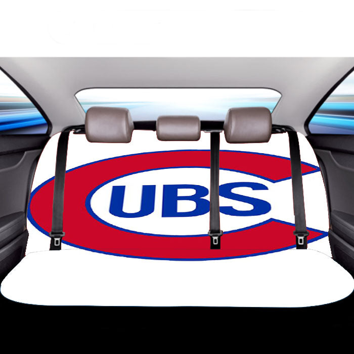 Chicago Cubs On White Car Back Rear Seat Covers
