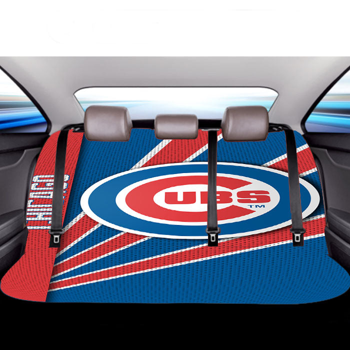 Chicago Cubs Stripe Wallpaper Car Back Rear Seat Covers