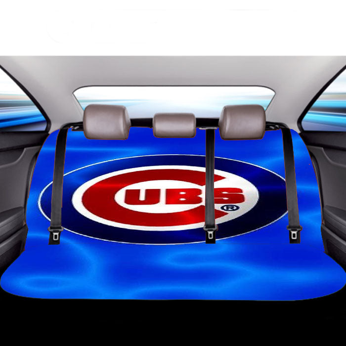 Chicago Cubs Wave Logo Car Back Rear Seat Covers