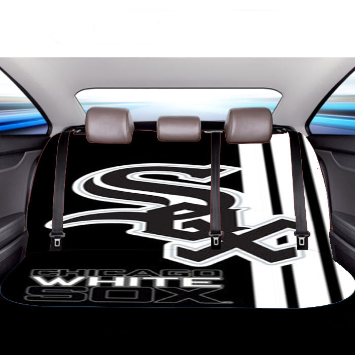 Chicago White Sox Baseball Black White Car Back Rear Seat Covers