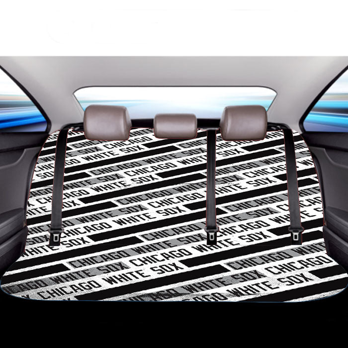 Chicago White Sox Black White Pattern Car Back Rear Seat Covers