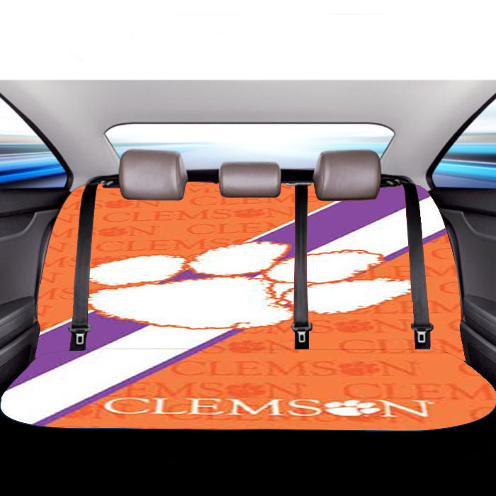 Clemson Tigers Logo Repeat Car Back Rear Seat Covers