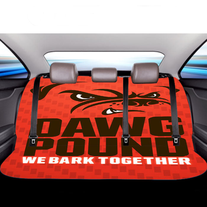 Cleveland Browns Dawg Pound Bark Together Car Back Rear Seat Covers