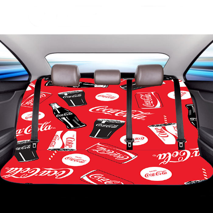 Coca Cola Bottle Can Allover Car Back Rear Seat Covers