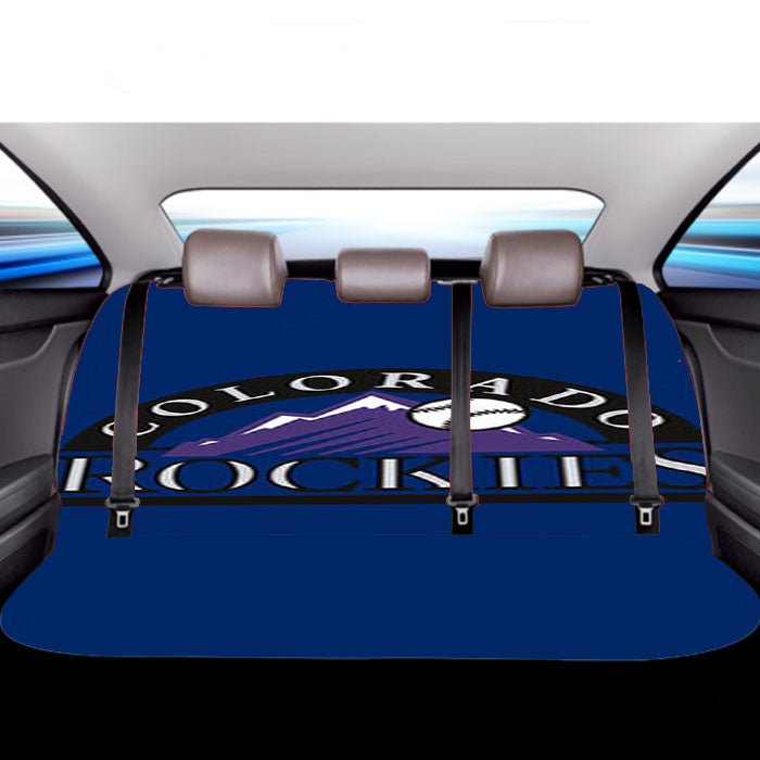 Colorado Rockies Baseball Logo Blue Car Back Rear Seat Covers