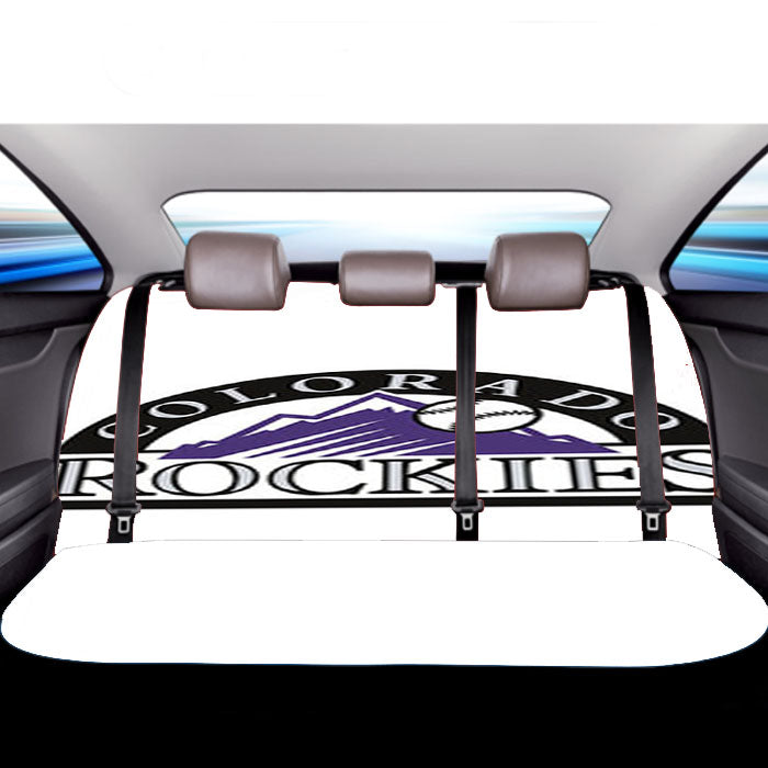 Colorado Rockies Baseball Logo White Car Back Rear Seat Covers