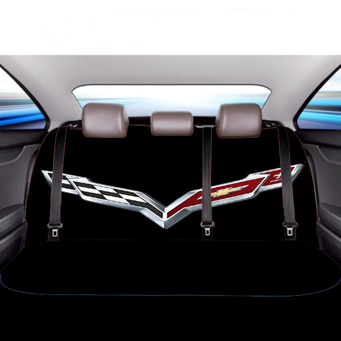 Corvette Emblem Black Logo Car Back Rear Seat Covers