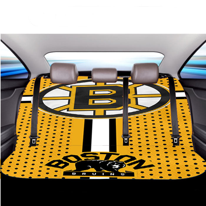 Custom Boston Bruins Hockey Car Back Rear Seat Covers
