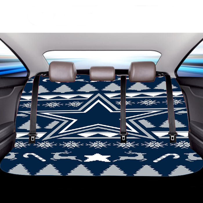 Dallas Cowboys Christmas Sweater Car Back Rear Seat Covers