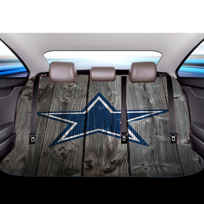 Dallas Cowboys Star Nfl Logo Dark Wood Wallpaper Car Back Rear Seat Covers